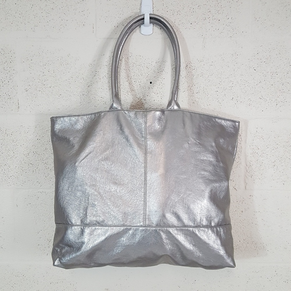 Saks Fifth Avenue silver tote